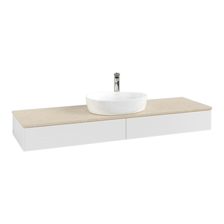 V&B Meuble sous-lavabo avec structure de façade Antao 160x50cm, HL, WBP botti., blanc brillant Lac