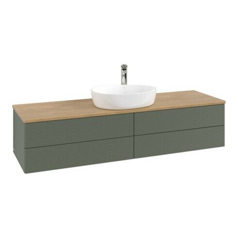 V&B Meuble sous lavabo avec structure de façade Antao 160x50cm, HL, WBP hon. Oa, lea gre. m La