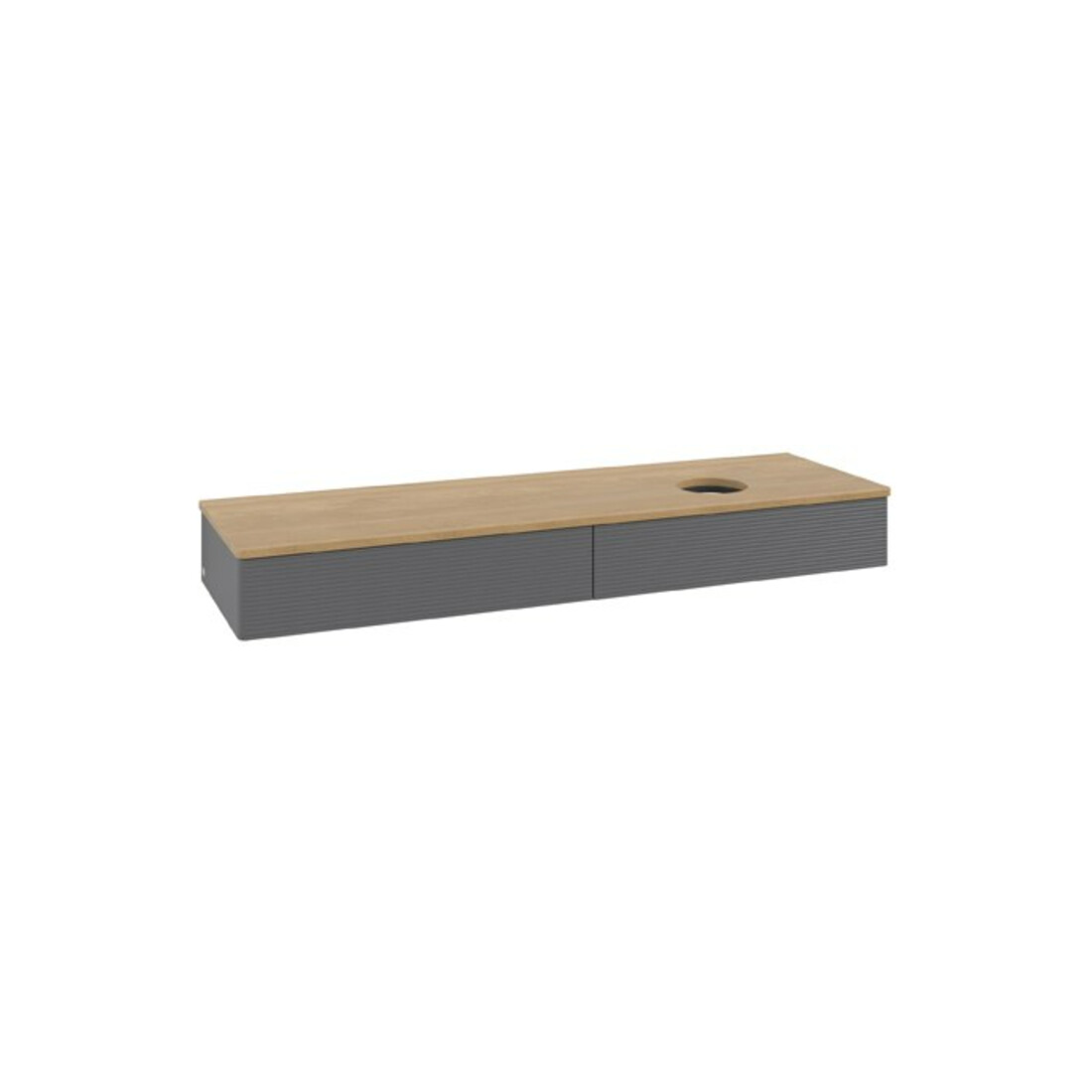 V&B Meuble sous-lavabo avec structure de façade Antao 160x50cm, WBP chêne, Anthracite mat Lac