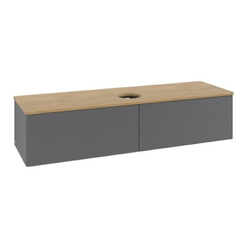 V&B Meuble sous-lavabo avec structure de façade Antao 160x50cm, WBP chêne hon. Oa, Anthracite m Lac