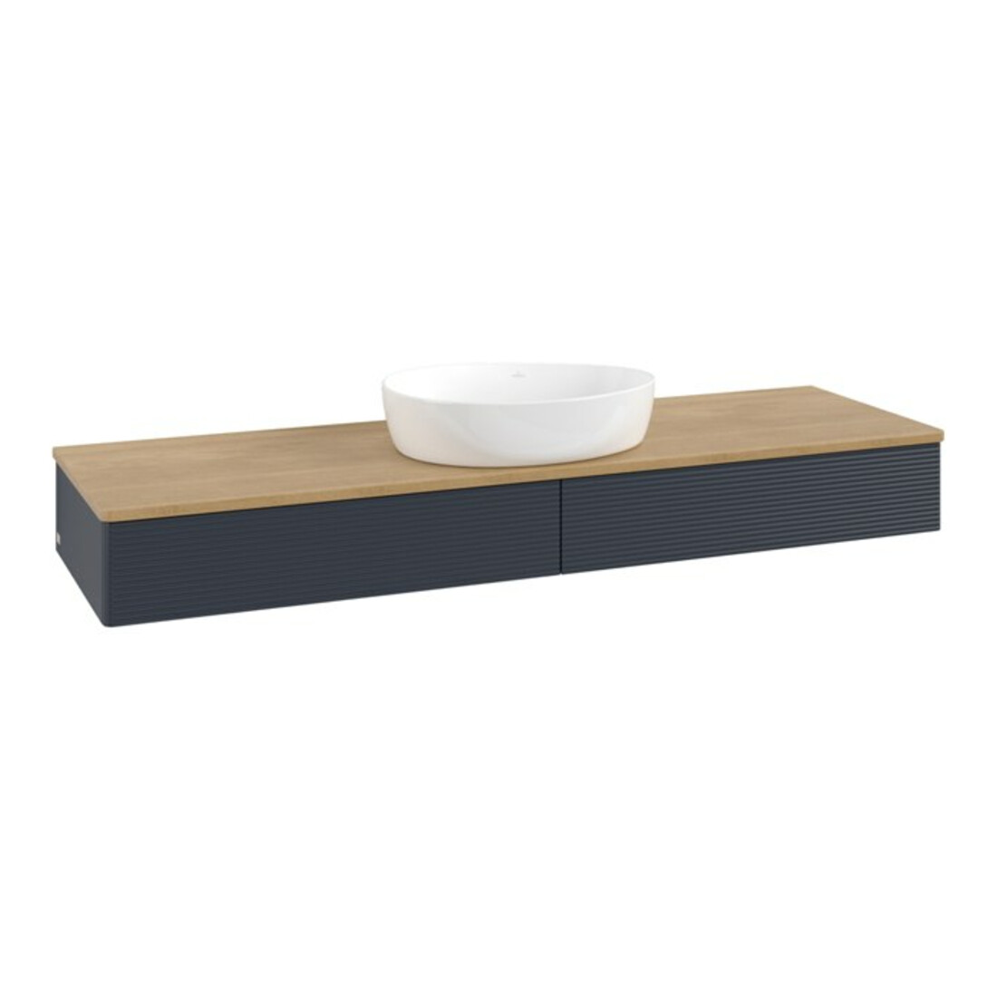V&B Meuble sous-lavabo avec structure de façade Antao 160x50cm, WBP chêne hon. Oa, avec bleu m Lac