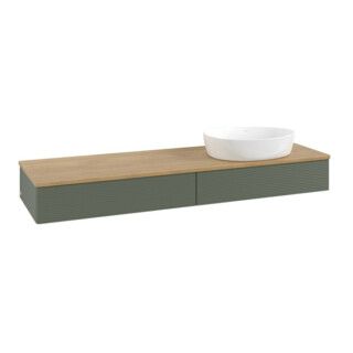V&B Meuble sous lavabo avec structure de façade Antao 160x50cm, WBP chêne hon. Oa, gris lea m Lac