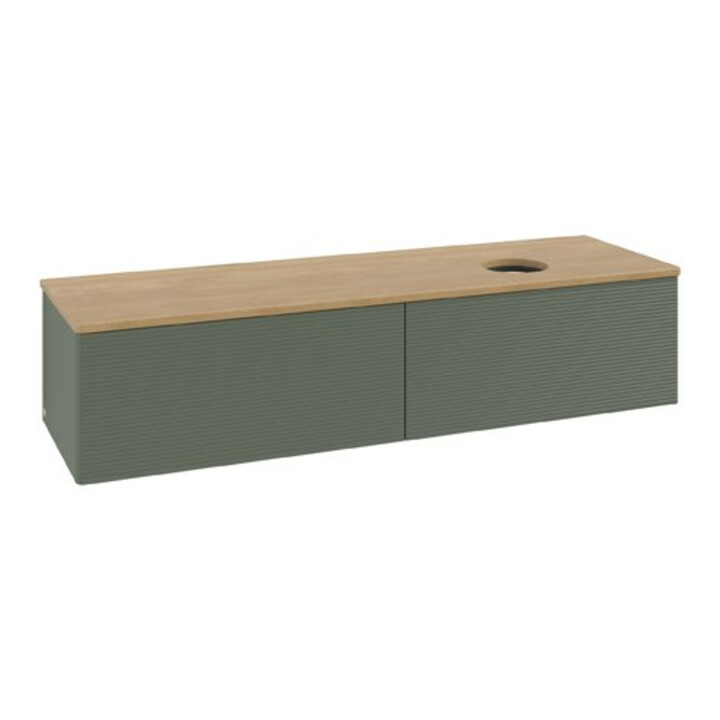 V&B Meuble sous lavabo avec structure de façade Antao 160x50cm, WBP chêne hon. Oa, laqué gris.