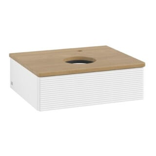 V&B Meuble sous lavabo avec structure de façade Antao 60x19x50 cm, HL, WBP hon. Oa, blanc, avec laque