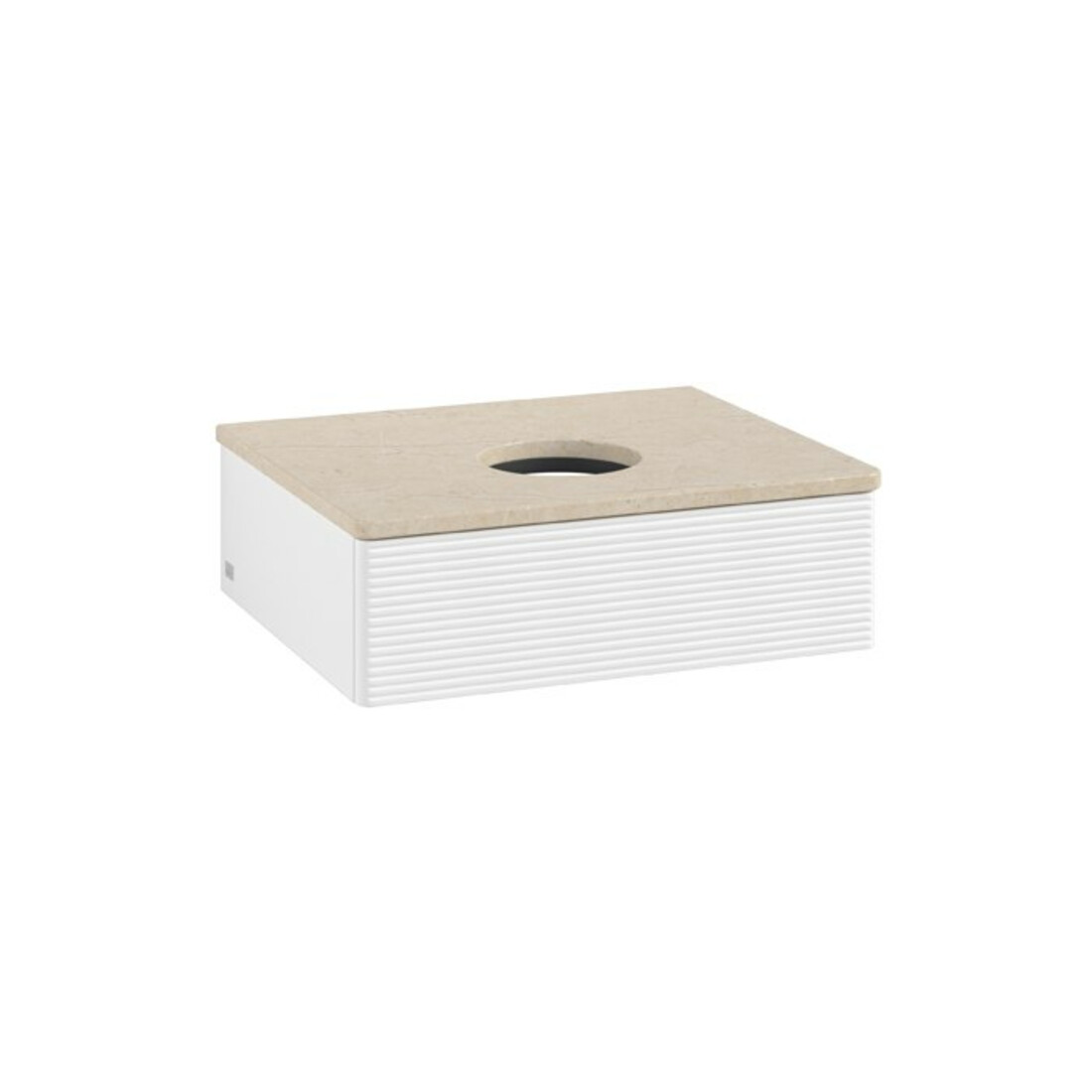 V&B Meuble sous lavabo avec structure de façade Antao 60x19x50cm, couleur WBP botti., blanc mat Lac
