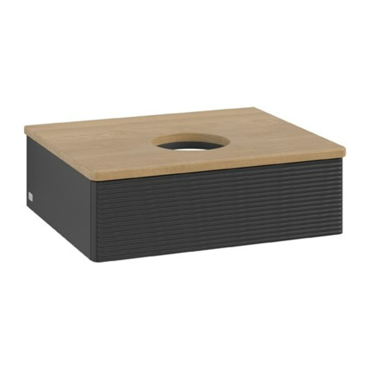 V&B Meuble sous-lavabo avec structure de façade Antao 60x19x50cm, couleur WBP hon. Oa, bleu m Lac