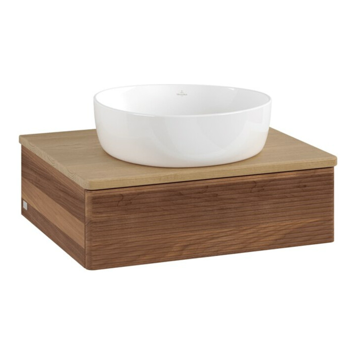 V&B Meuble sous lavabo avec structure de façade Antao 60x19x50cm, couleur WBP hon. Oa, noyer w.