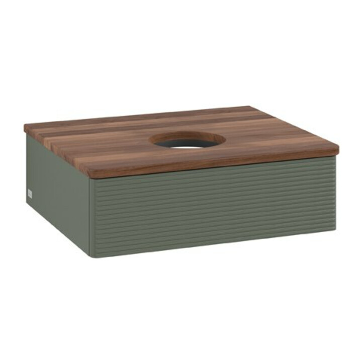 V&B Meuble sous lavabo avec structure de façade Antao 60x19x50cm, WBP blanc, léa gris m Lac