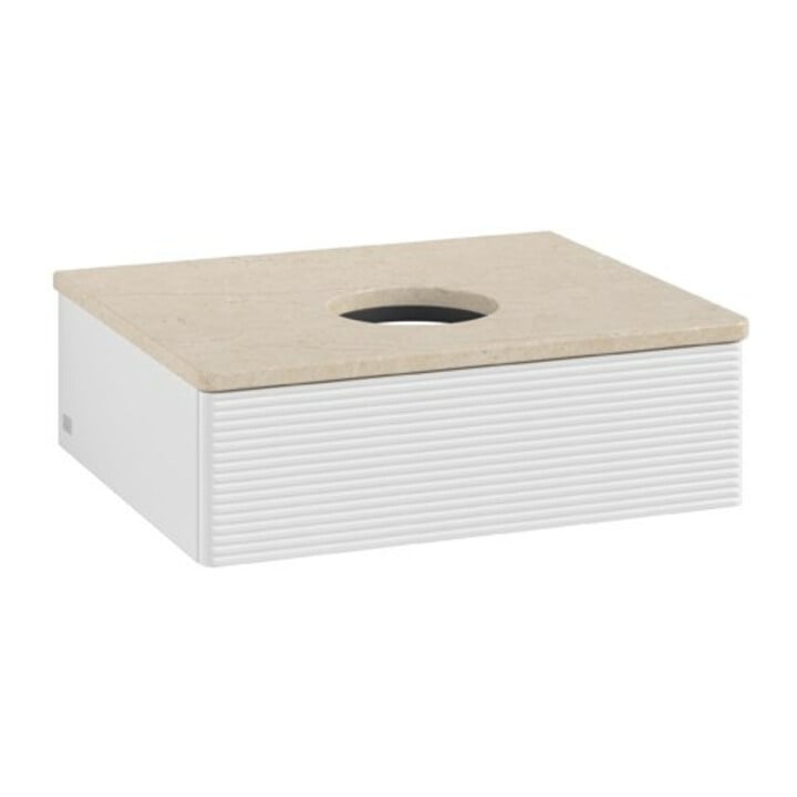 V&B Meuble sous-lavabo avec structure de façade Antao 60x19x50cm, WBP botti., blanc brillant Lac