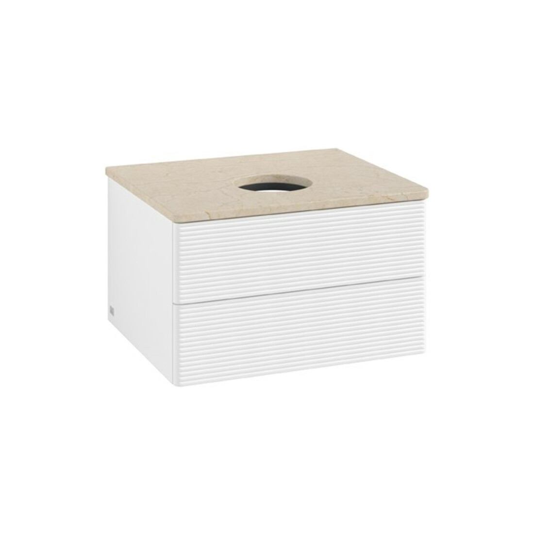 V&B Meuble sous lavabo avec structure de façade Antao 60x36x50cm, couleur WBP botti, blanc mat Lac