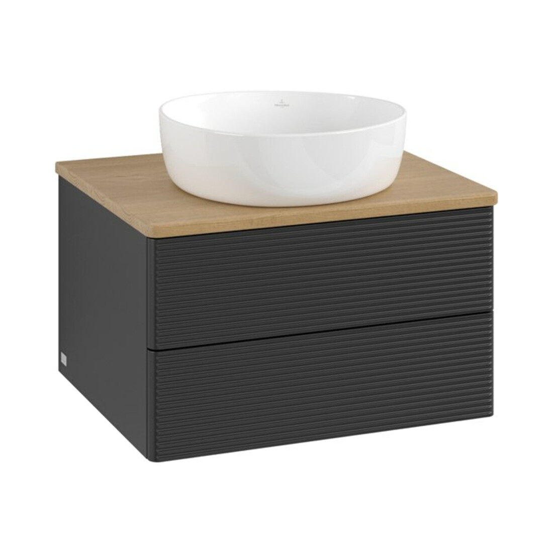V&B Meuble sous-lavabo avec structure de façade Antao 60x36x50cm, couleur WBP hon. Oa, bleu m Lac