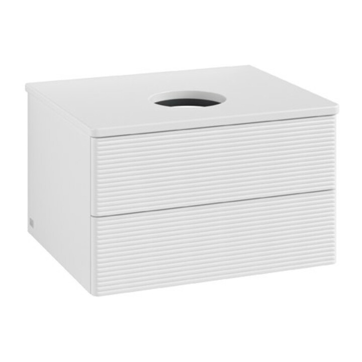 V&B Meuble sous lavabo avec structure de façade Antao 60x36x50cm, couleur WBP Lac, blanc brillant Lac