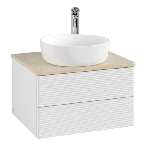 V&B Meuble sous lavabo avec structure de façade Antao 60x36x50cm, HL, WBP botti., blanc brillant Lac