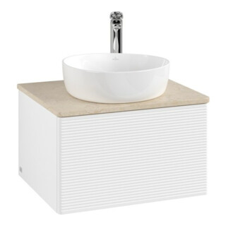 V&B Meuble sous lavabo avec structure de façade Antao 60x36x50cm, HL, WBP botti., blanc mat avec Lac