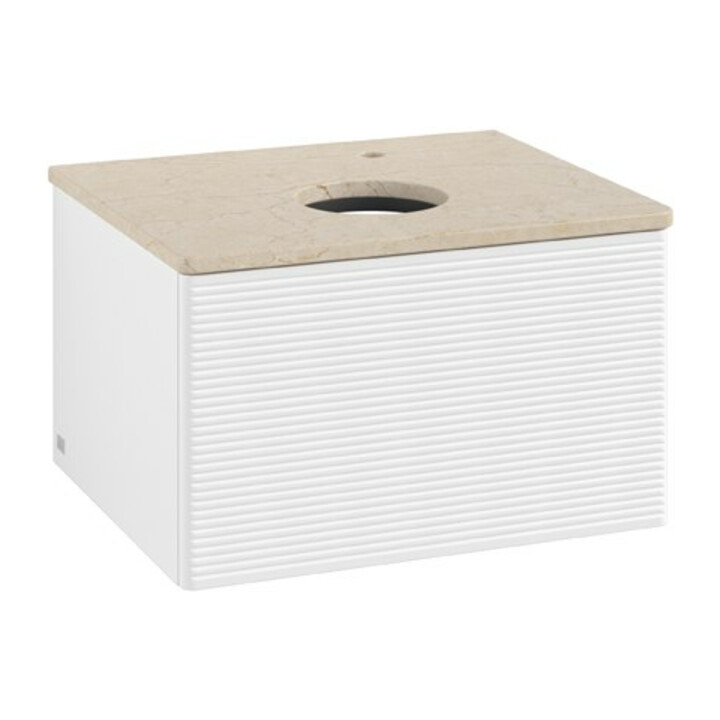V&B Meuble sous lavabo avec structure de façade Antao 60x36x50cm, HL, WBP botti., blanc mat avec Lac