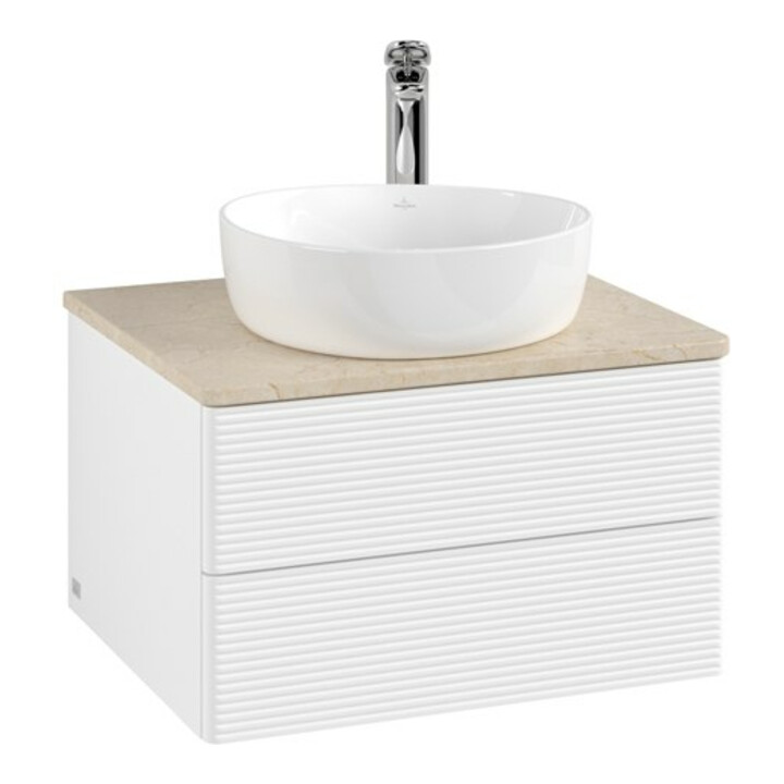 V&B Meuble sous-lavabo avec structure de façade Antao 60x36x50cm, HL, WBP botti., blanc mat avec Lac
