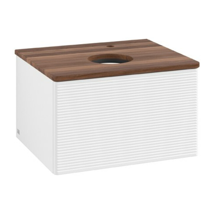 V&B Meuble sous lavabo avec structure de façade Antao 60x36x50cm, HL, WBP chêne, blanc avec Lac