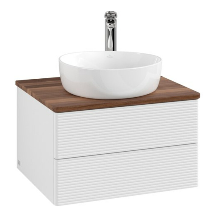 V&B Meuble sous lavabo avec structure de façade Antao 60x36x50cm, HL, WBP w. wal, blanc brillant Lac