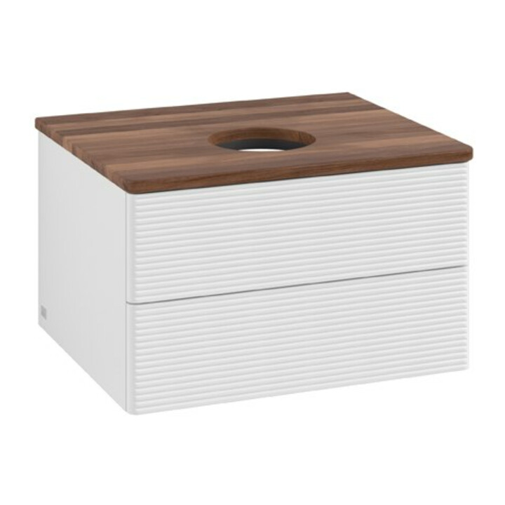 V&B Meuble sous lavabo avec structure de façade Antao 60x36x50cm, WBP blanc brillant