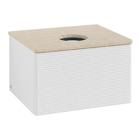 V&B Meuble sous lavabo avec structure de façade Antao 60x36x50cm, WBP botti., blanc brillant Lac