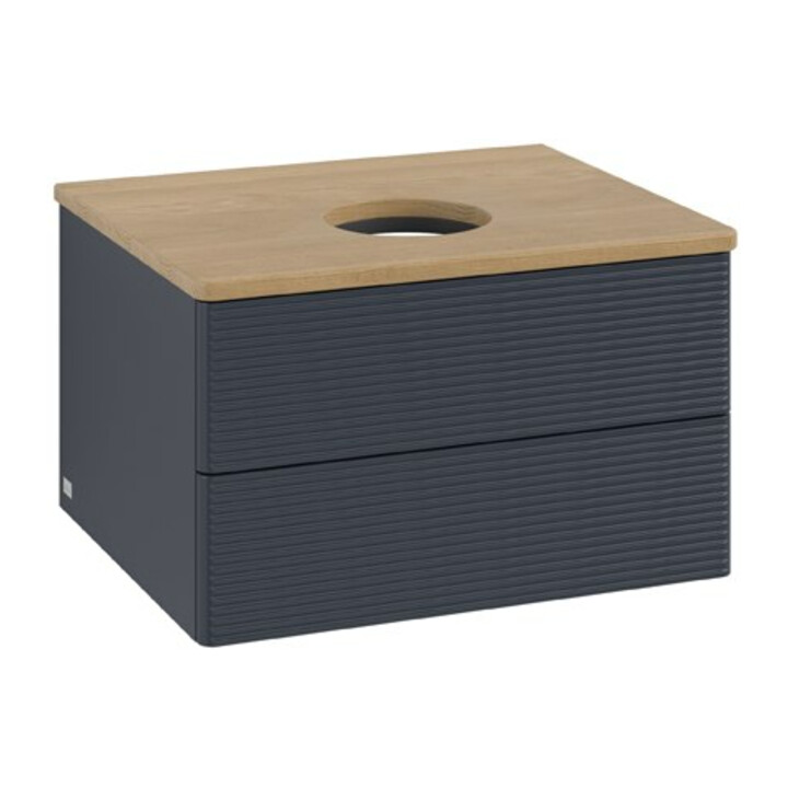 V&B Meuble sous lavabo avec structure de façade Antao 60x36x50cm, WBP chêne hon. Oa, md bl. m Lac