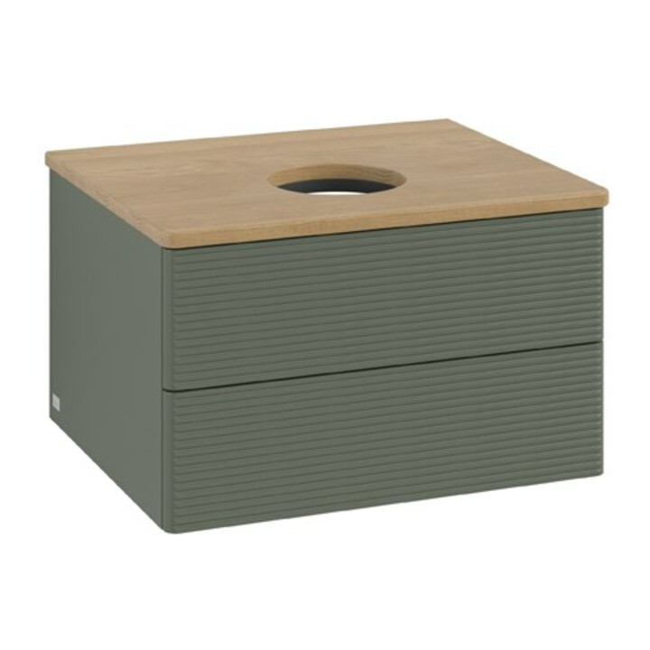V&B Meuble sous lavabo avec structure de façade Antao 60x36x50cm, WBP hon. Oa, lea gre. m Lac