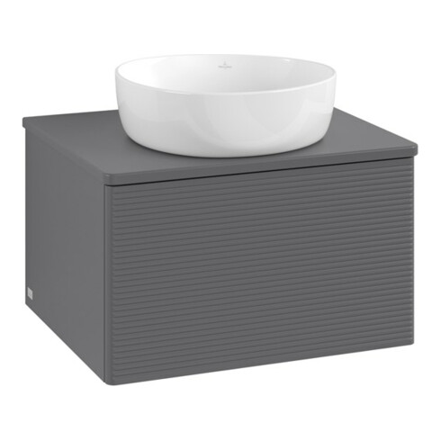 V&B Meuble sous lavabo avec structure de façade Antao 60x36x50cm, WBP Lac, Anthrac. m Lac