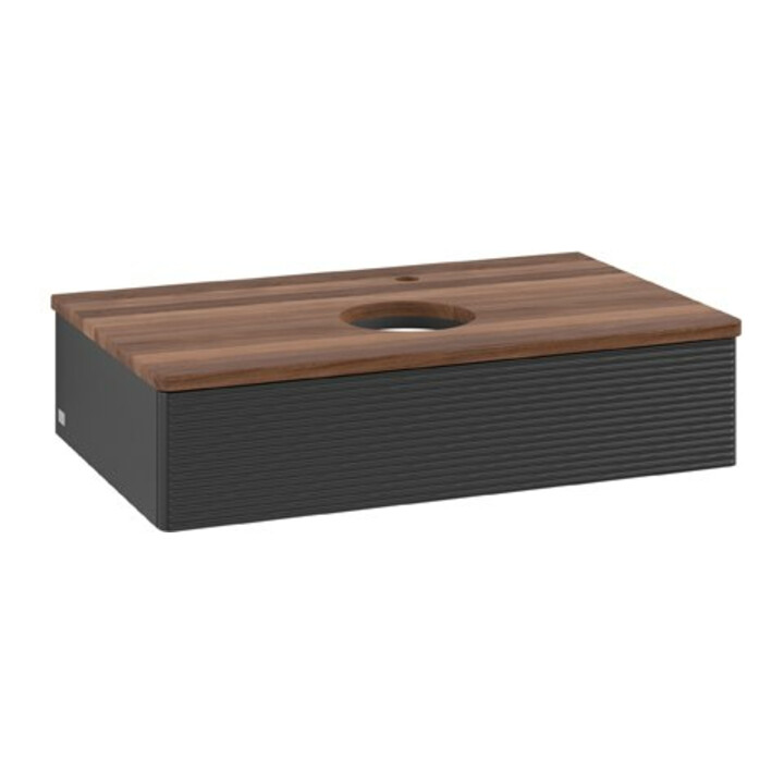 V&B Meuble sous lavabo avec structure de façade Antao 80x19x50 cm, HL, WBP w. wal, bla m Lac