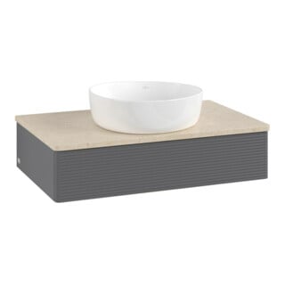 V&B Meuble sous lavabo avec structure de façade Antao 80x19x50 cm, WBP botti., anthracite mat laqué