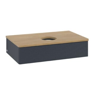 V&B Meuble sous lavabo avec structure de façade Antao 80x19x50 cm, WBP chêne hon. Oa, md bl. m Lac