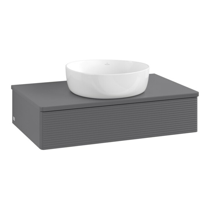 V&B Meuble sous lavabo avec structure de façade Antao 80x19x50 cm, WBP Laqué, Anthracite m Laqué