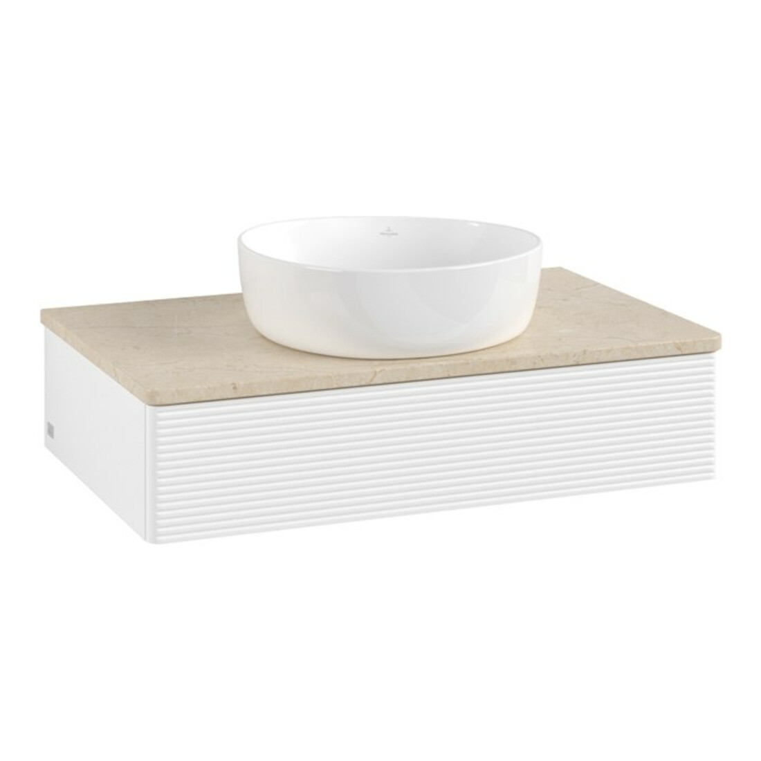 V&B Meuble sous lavabo avec structure de façade Antao 80x19x50cm, couleur WBP botti., blanc avec laque