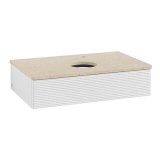 V&B Meuble sous lavabo avec structure de façade Antao 80x19x50cm, HL, WBP botti., blanc brillant Lac