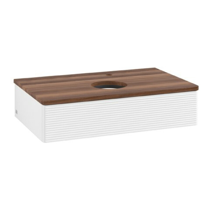V&B Meuble sous lavabo avec structure de façade Antao 80x19x50cm, HL, WBP chêne, blanc, avec Lac