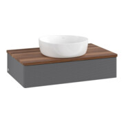 V&B Meuble sous-lavabo avec structure de façade Antao 80x19x50cm, WBP w. wal, Anthrac. m Lac