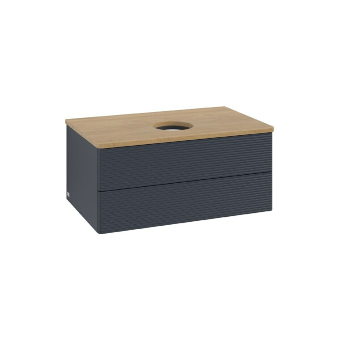 V&B Meuble sous lavabo avec structure de façade Antao 80x36x50 cm, WBP chêne, bleu mat avec laque