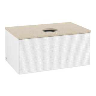 V&B Meuble sous lavabo avec structure de façade Antao 80x36x50cm, couleur WBP botti, blanc mat
