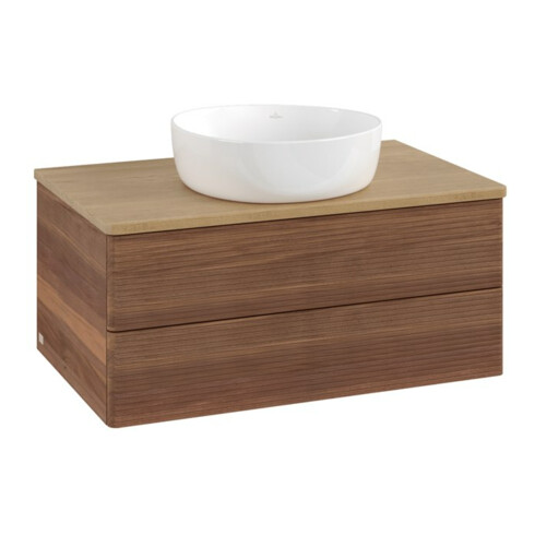 V&B Meuble sous-lavabo avec structure de façade Antao 80x36x50cm, couleur WBP hon. Oa, w. noyer