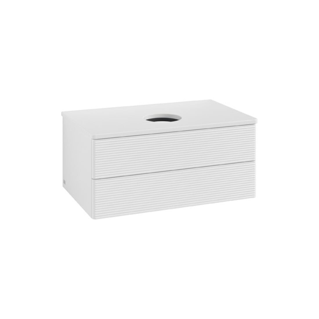 V&B Meuble sous lavabo avec structure de façade Antao 80x36x50cm, couleur WBP Lac, blanc brillant Lac