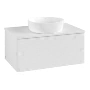 V&B Meuble sous lavabo avec structure de façade Antao 80x36x50cm, couleur WBP Lac, blanc brillant Lac