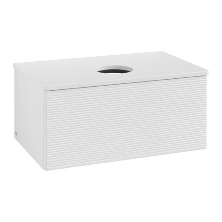 V&B Meuble sous lavabo avec structure de façade Antao 80x36x50cm, couleur WBP Lac, blanc brillant Lac