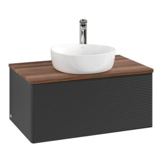 V&B Meuble sous lavabo avec structure de façade Antao 80x36x50cm, HL, WBP, blanc mat, bleu m Lac