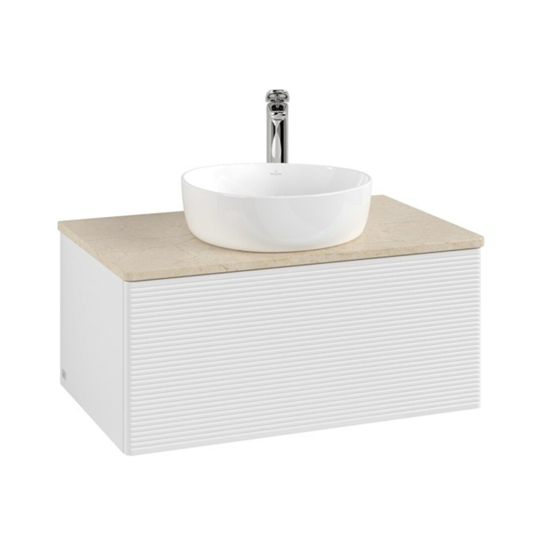 V&B Meuble sous lavabo avec structure de façade Antao 80x36x50cm, HL, WBP botti., blanc brillant Lac