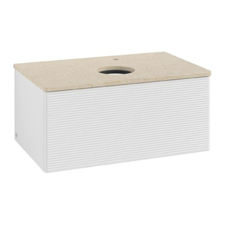 V&B Meuble sous lavabo avec structure de façade Antao 80x36x50cm, HL, WBP botti., blanc brillant Lac