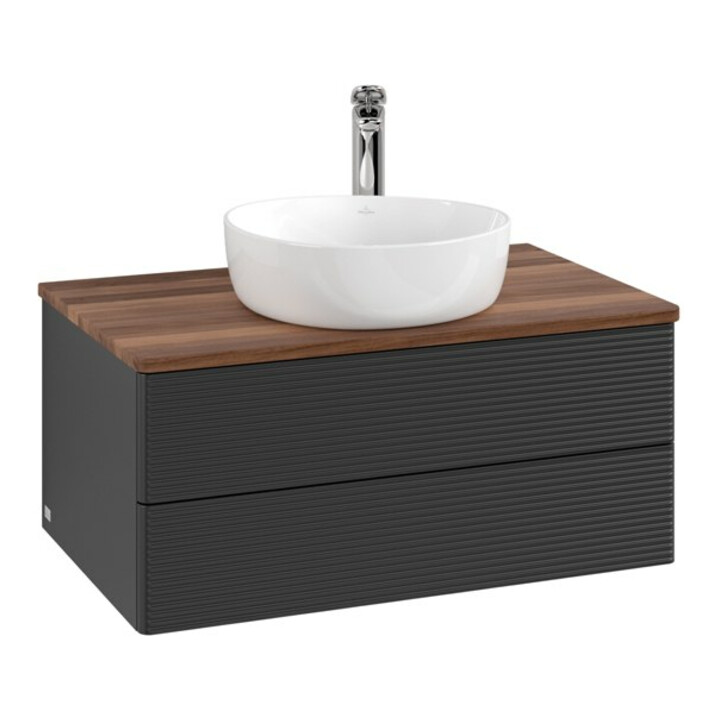 V&B Meuble sous-lavabo avec structure de façade Antao 80x36x50cm, HL, WBP w. wal, bla m Lac