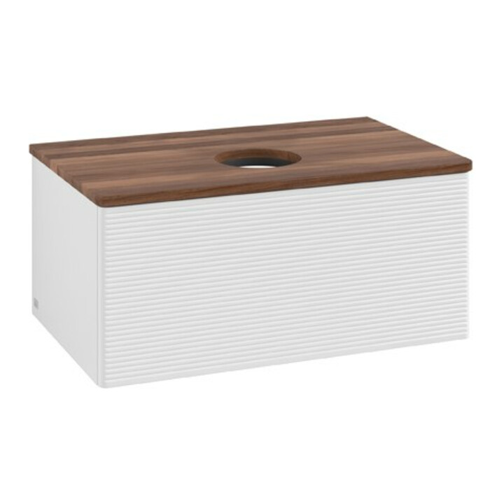 V&B Meuble sous lavabo avec structure de façade Antao 80x36x50cm, WBP blanc brillant