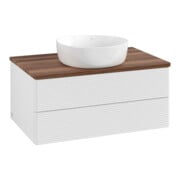 V&B Meuble sous lavabo avec structure de façade Antao 80x36x50cm, WBP blanc brillant Lac-3