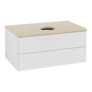 V&B Meuble sous lavabo avec structure de façade Antao 80x36x50cm, WBP botti., blanc brillant Lac