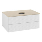 V&B Meuble sous lavabo avec structure de façade Antao 80x36x50cm, WBP botti., blanc brillant Lac