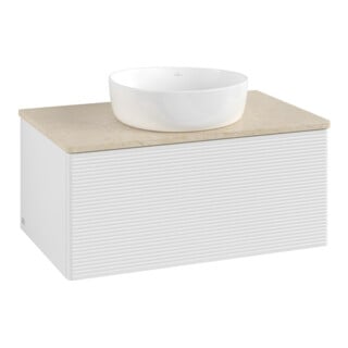 V&B Meuble sous lavabo avec structure de façade Antao 80x36x50cm, WBP botti., blanc brillant Lac